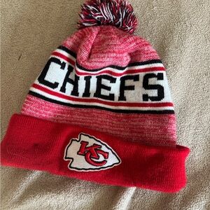 New Era Red Knit Beanie with Grey Fleece Lining